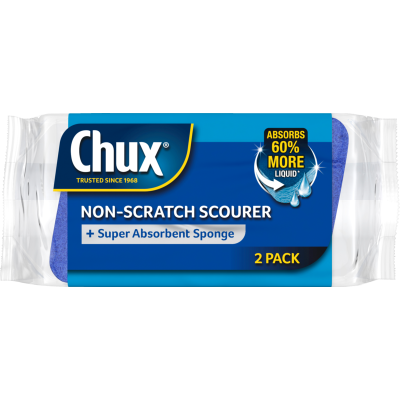 Chux Non Scratch Scourer + Super Absorbent Sponge 2pk