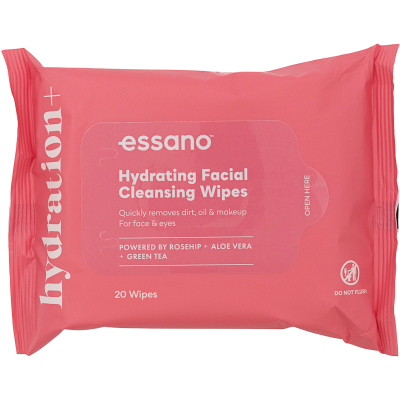 Essano Rosehip Hydrating Facial Cleansing Wipes 20pk