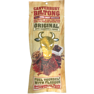 Canterbury Biltong Original Coriander Pepper Beef Air-Dried Beef Snacks 100g