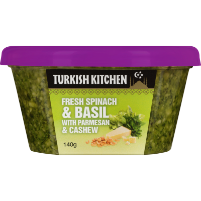 Turkish Kitchen Fresh Spinach Basil With Parmesan Cashew Dip