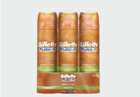 Gillette Fusion Proglide Sensitive Shave Gel 3 x 195g