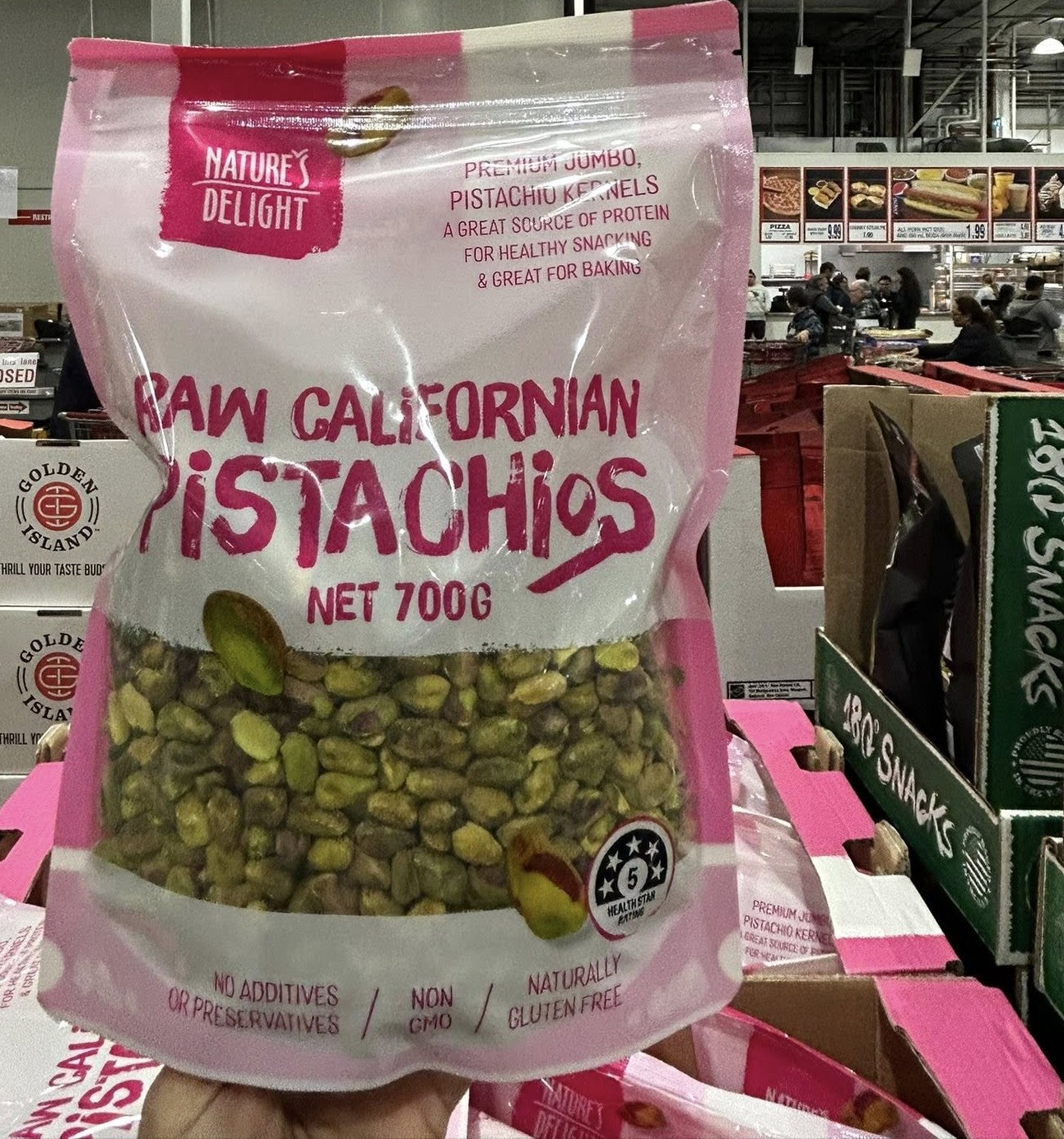 NATURE'S DELIGHT RAW CALIFORNIAN PISTACHIOS 700G