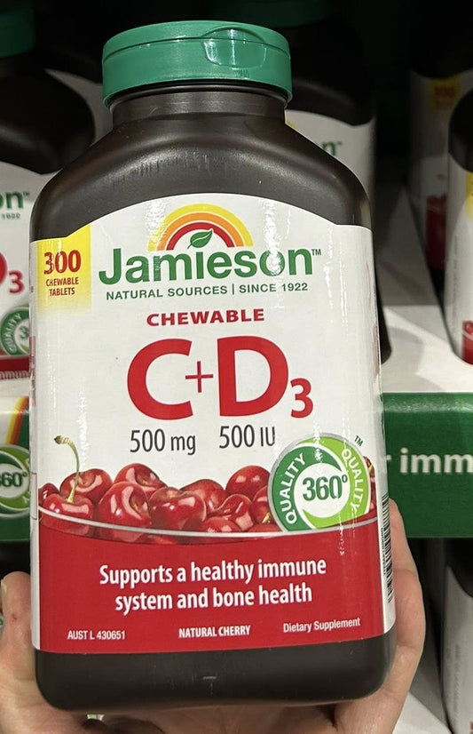 JAMIESON CHEWABLE VITAMIN C + D 300 COUNT