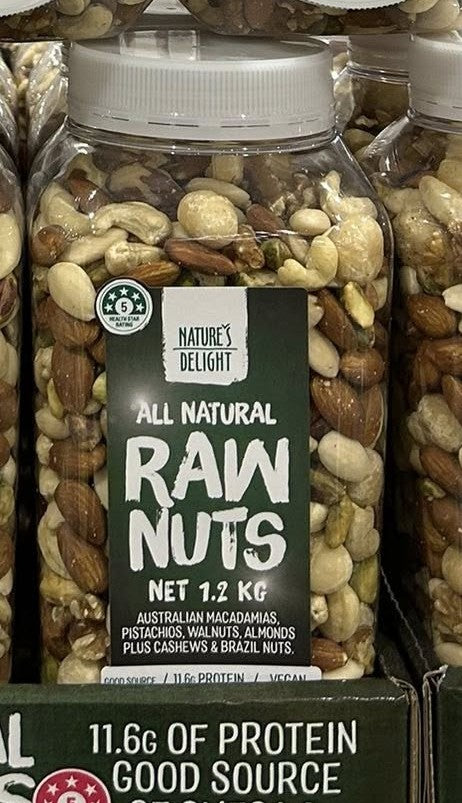 NATURE'S DELIGHT ALL NATURAL RAW NUT MIX 1.2KG