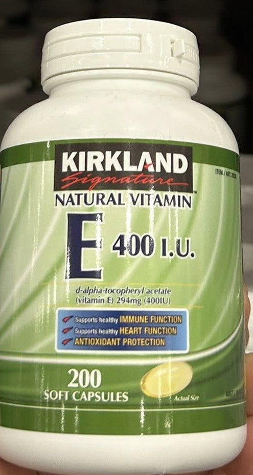 KIRKLAND SIGNATURE NATURAL VITAMIN E 400IU 200 SOFT CAPSULES