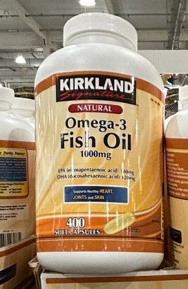 KIRKLAND SIGNATURE OMEGA-3 FISH OIL 1000MG 400 CAPSULES