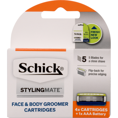 Schick Styling Mate Face & Body Groomer Cartridges 4pk