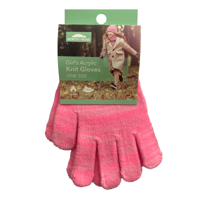 Stretto Girl's Acrylic Knit Gloves Assorted ea