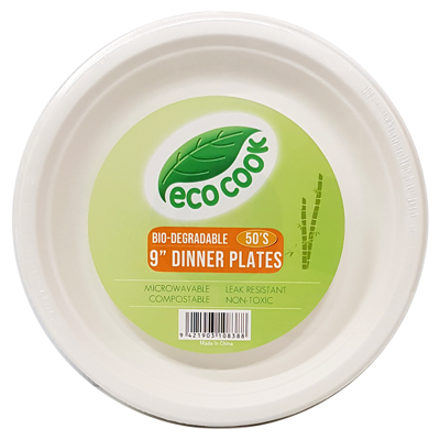 Eco Cook Bio-Degradable 9'' Dinner Plates 50pk