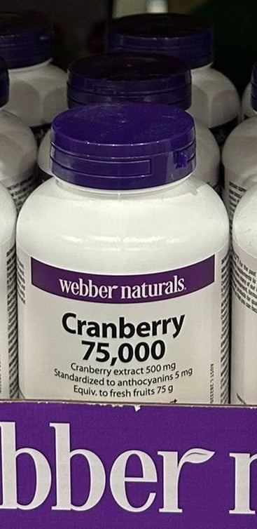 WEBBER NATURALS CRANBERRY 75,000 (500MG) 120 CAPSULES