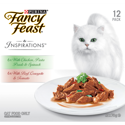 Purina Fancy Feast Inspirations Beef & Chicken Wet Cat Food 840g