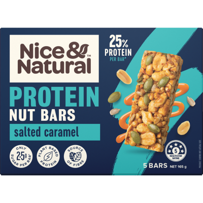 Nice & Natural Salted Caramel Protein Nut Bars 165g