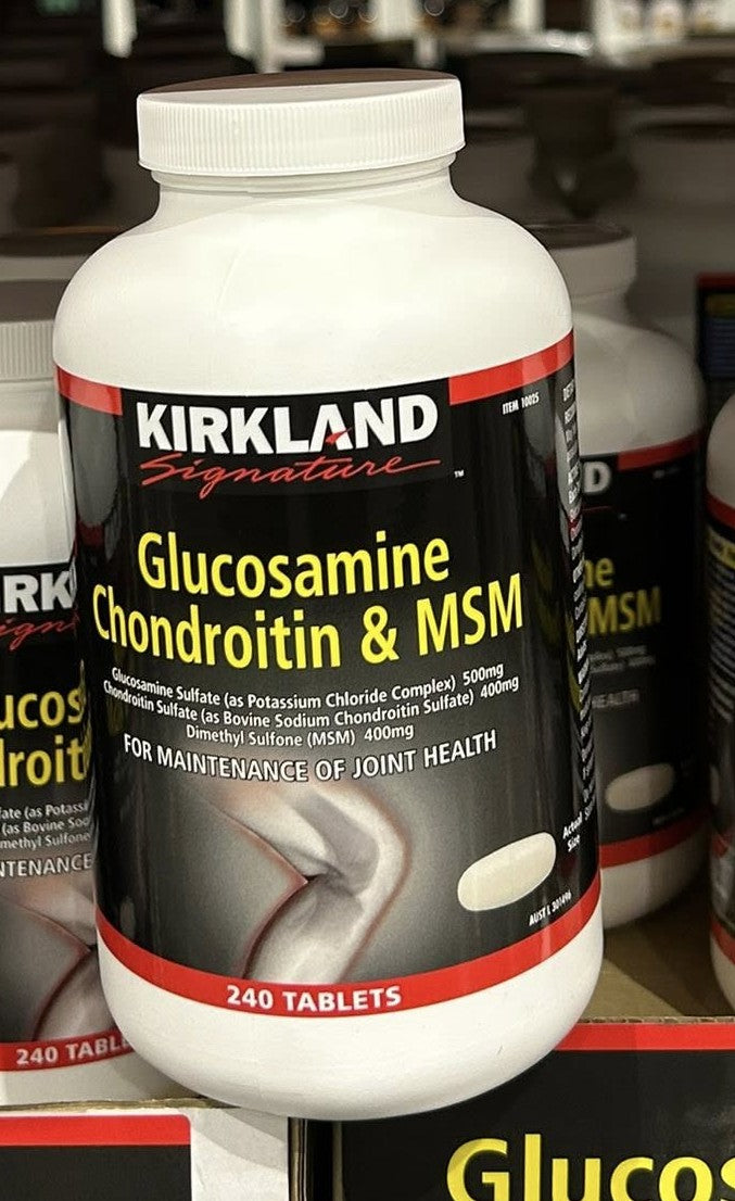 KIRKLAND SIGNATURE GLUCOSAMINE CHONDROITIN MSM 1300MG 240 TABLETS