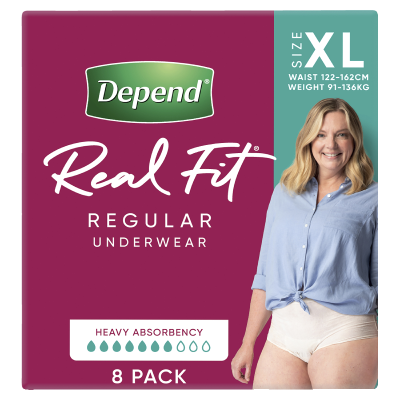 Depend Real Fit Incontinence Underwear Regular Women Extra Large 8pk