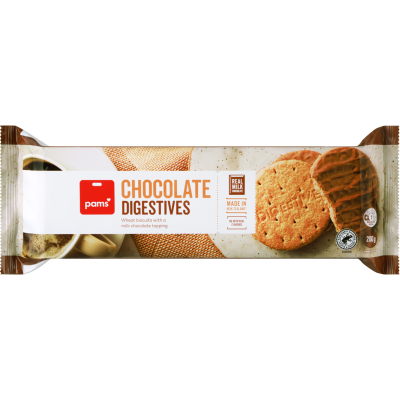 Pams Chocolate Digestives Biscuits 200g