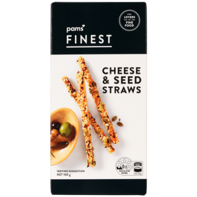 Pams Finest Butter Cheese Straw Seed 100g