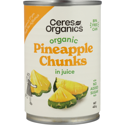 Ceres Organics Organic Pineapple Chunks In Juice 425g