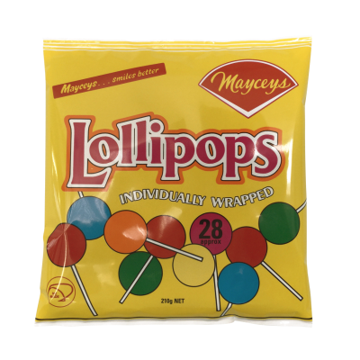 Mayceys Wrapped Lollipops 210g