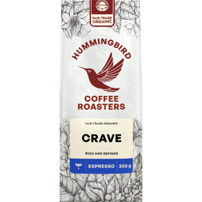 Hummingbird Crave Organic Fair Trade Espresso Grind Coffee 200g