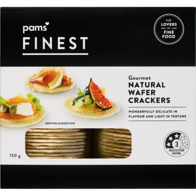 Pams Finest Gourmet Natural Wafer Crackers 150g