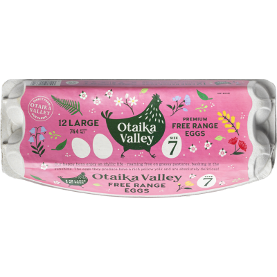 Otaika Valley Premium Free Range Size 7 Eggs 12pk