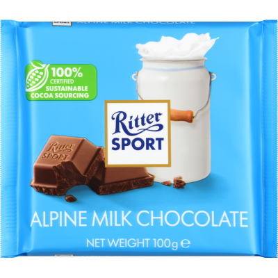 Ritter Sport Alpine Milk Chocolate Bar 100g