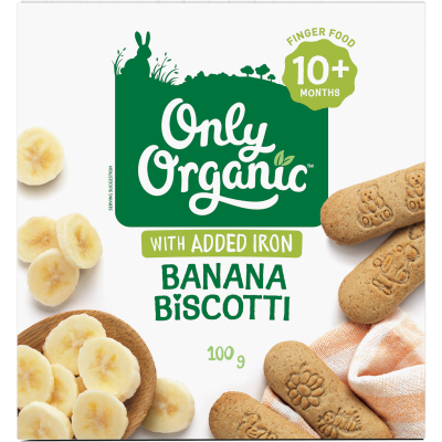 Only Organic Banana Biscotti 10+ Months 100g
