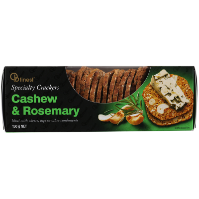 OB Finest Cashew & Rosemary Specialty Crackers 150g