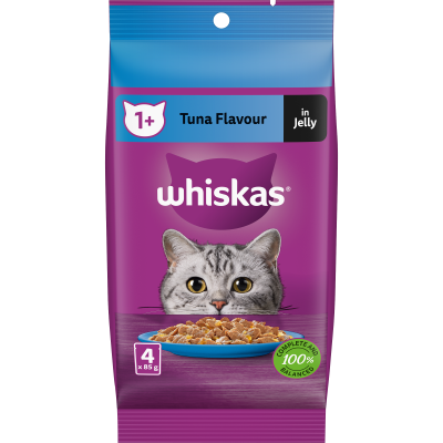 Whiskas Tuna Flavour Favourites In Jelly Wet Pouches Cat Food 340g