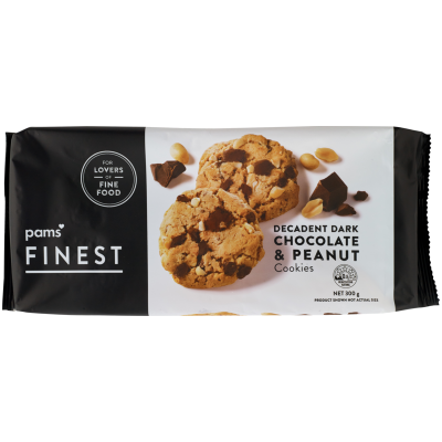 Pams Finest Dark Chocolate Peanut Cookies 300g