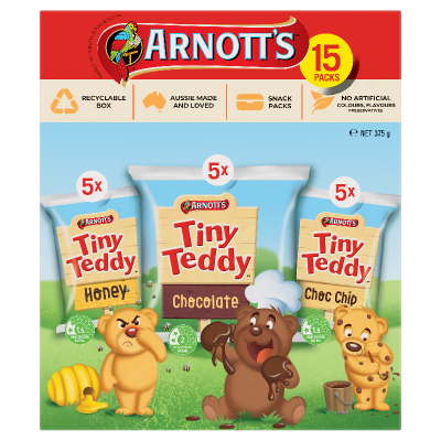Arnott's Tiny Teddy Variety Biscuits 375g