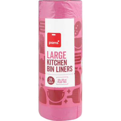 Pams Large Kitchen Bin Liners 58 x 59cm 24pk