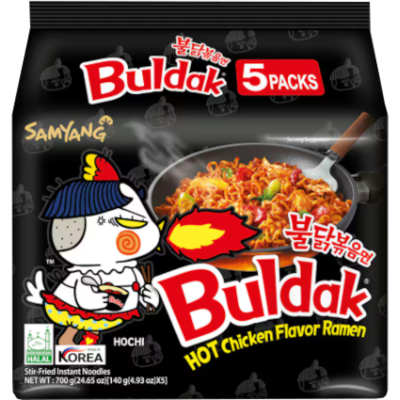 Samyang Buldak Hot Spicy Chicken Instant Noodles 5 x 140g