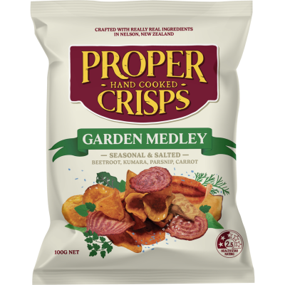 Proper Crisps Garden Medley Crisps 100g
