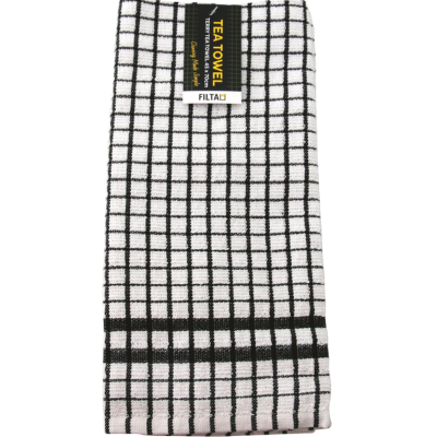 Filta Black Terry Tea Towel ea
