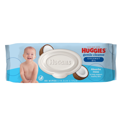 Huggies Coconut Oil Thick Baby Wipes 80pk