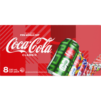 Coca-Cola Soft Drink Cans 8 x 330ml