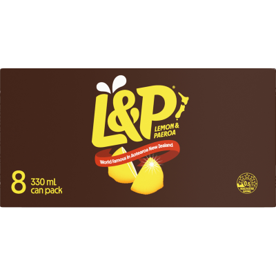 L&P Soft Drink Cans 8 x 330ml