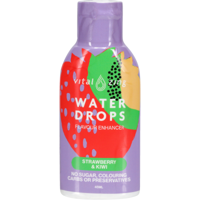 Vital Zing Water Drops Strawberry & Kiwi Flavour Enhancer 45ml