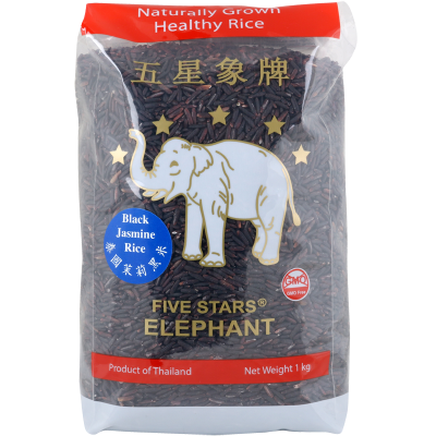 Five Stars Elephant Thai Black Jasmine Rice 1kg