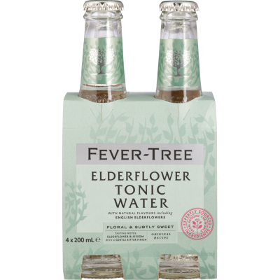 Fever-Tree Elderflower Tonic Water Bottles 4 x 200ml