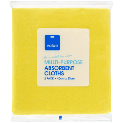 Value Multi-Purpose Absorbent Cloths 2pk