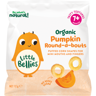 Little Bellies Organic Pumpkin Round-A-Bouts 7+ Months 12g