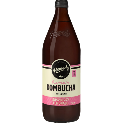 Remedy Raspberry Lemonade Organic Kombucha 750ml