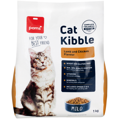 Pams Lamb & Chicken Flavour Cat Kibble 1kg