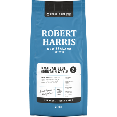 Robert Harris Jamican Blue Mountain Style Plunger Filter Grind 100% Arabica Fresh Coffee 200g
