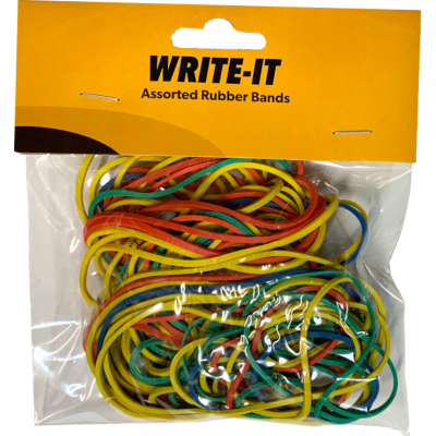 Write It Rubber Bands Assorted Colours 98pk
