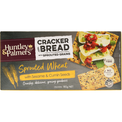 Huntley & Palmers Sprouted Wheat Sesame & Cumin Seeds Cracker Bread 180g