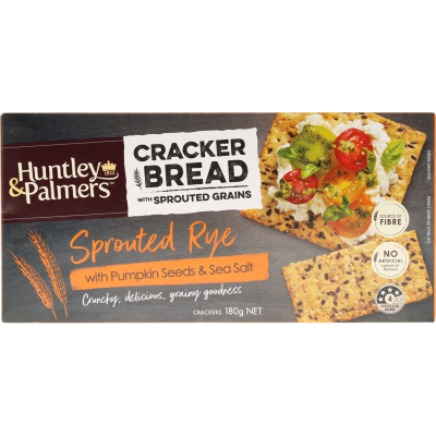 Huntley & Palmers Sprouted Rye Pumpkin Seeds & Sea Salt Cracker Bread 180g
