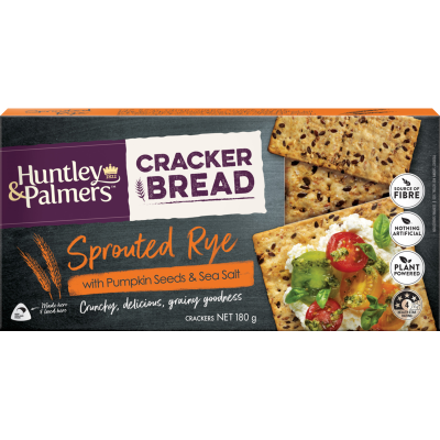 Huntley & Palmers Sprouted Rye Pumpkin Seeds & Sea Salt Cracker Bread 180g